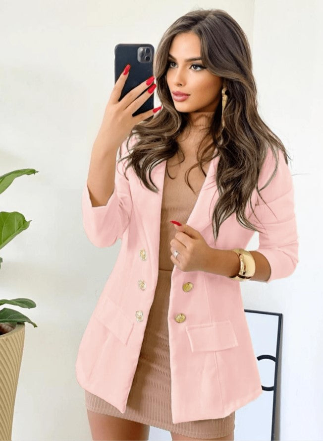 Blazer Alfaiataria Elegance Leve rosa