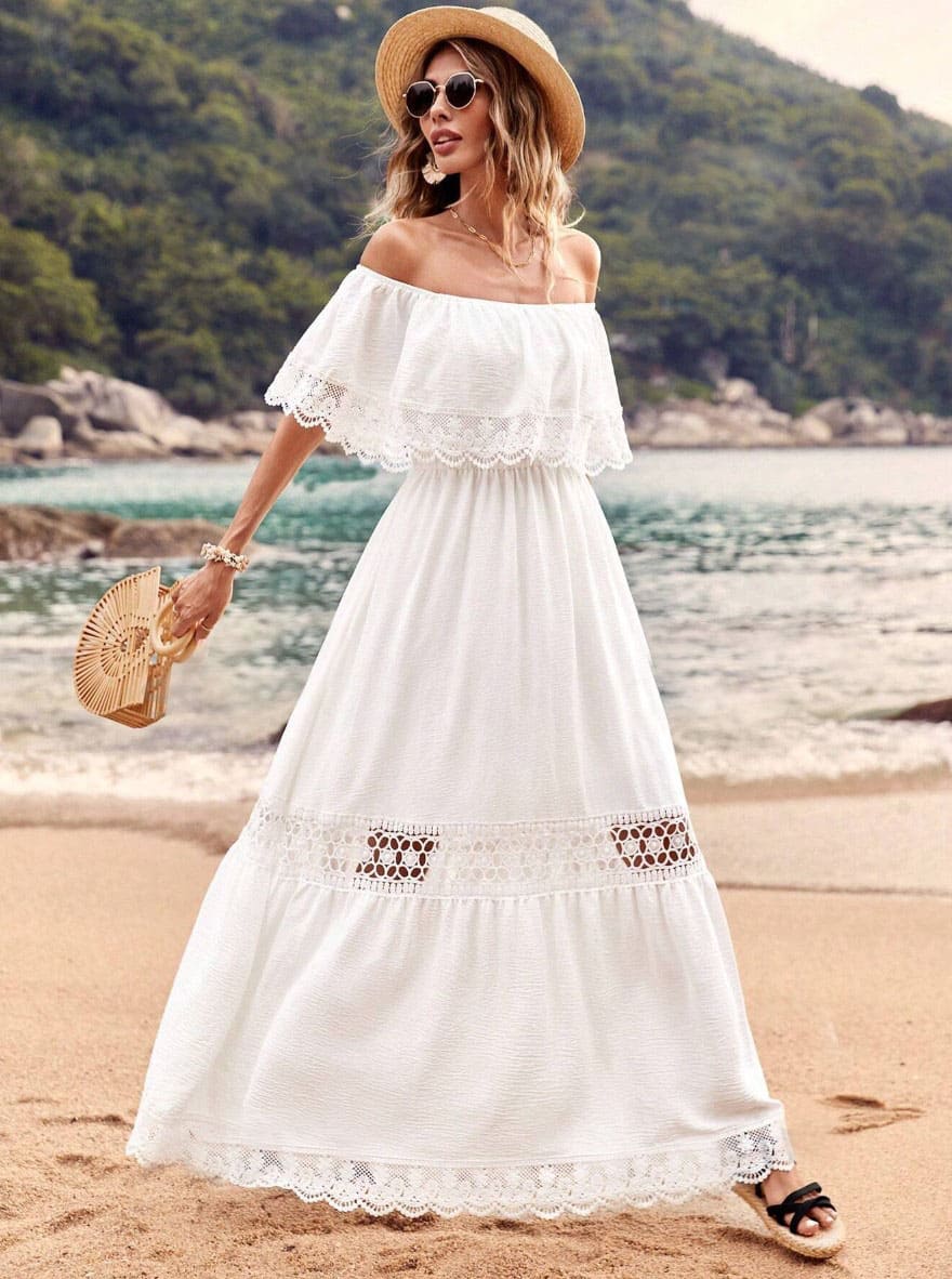 Vestido Longo Boho Tomara que Caia Branco