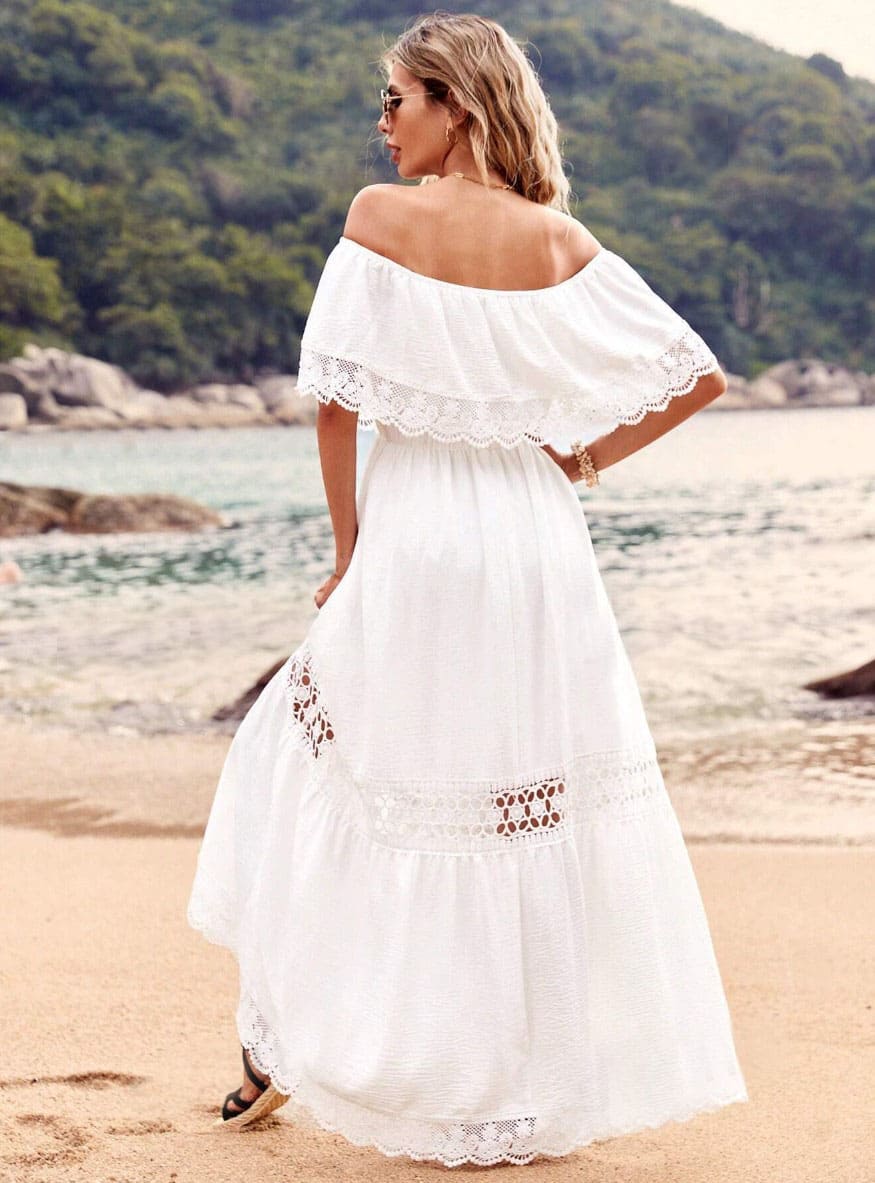 Vestido Longo Boho Tomara que Caia Branco