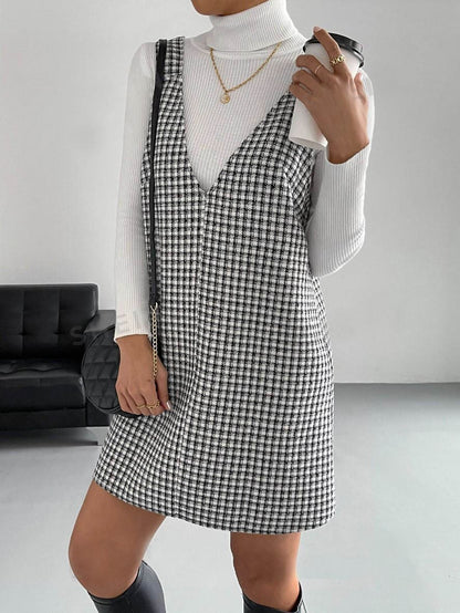 Vestido Xadrez vichy Office Inverno CURTO REGATA