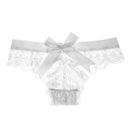 Calcinha de Renda Laço Tanga branco sexy