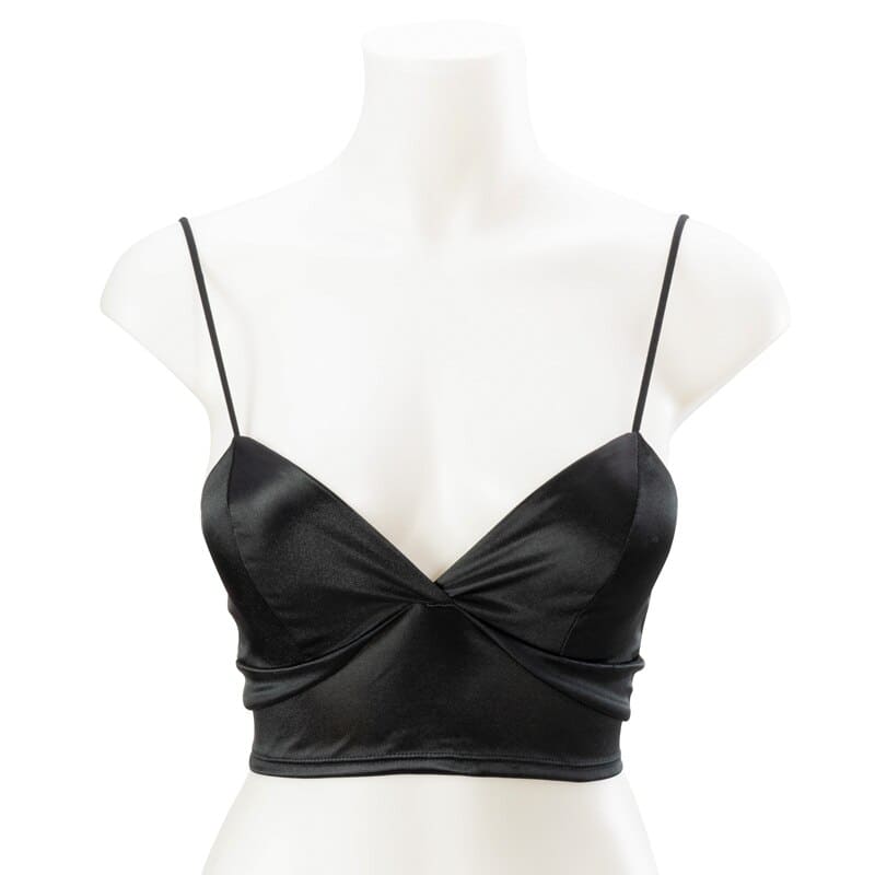 cropped de cetim alcinha verão com bojo removível brilhante brilhoso sexy sensual liso decote decotado ajustável elástico sutian sutiã top bralette lingerie seda preto