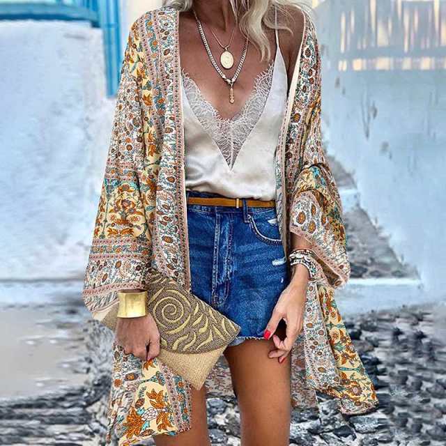 Kimonos Boho Estampados Viscose