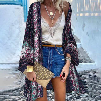 Kimonos Boho Estampados marinho estampado