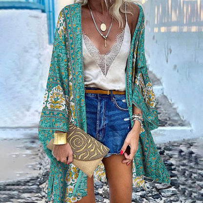 Kimonos Boho Estampados verde