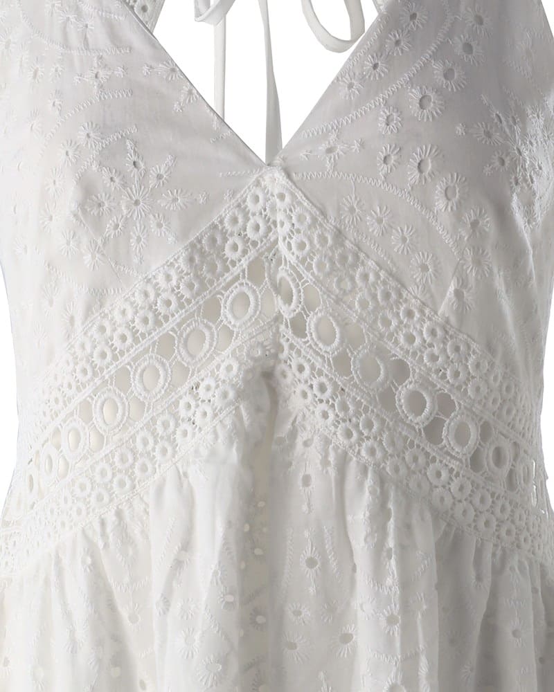 Vestido de Verão Branco Renda Lese Costas Nuas, P, M, G, GG