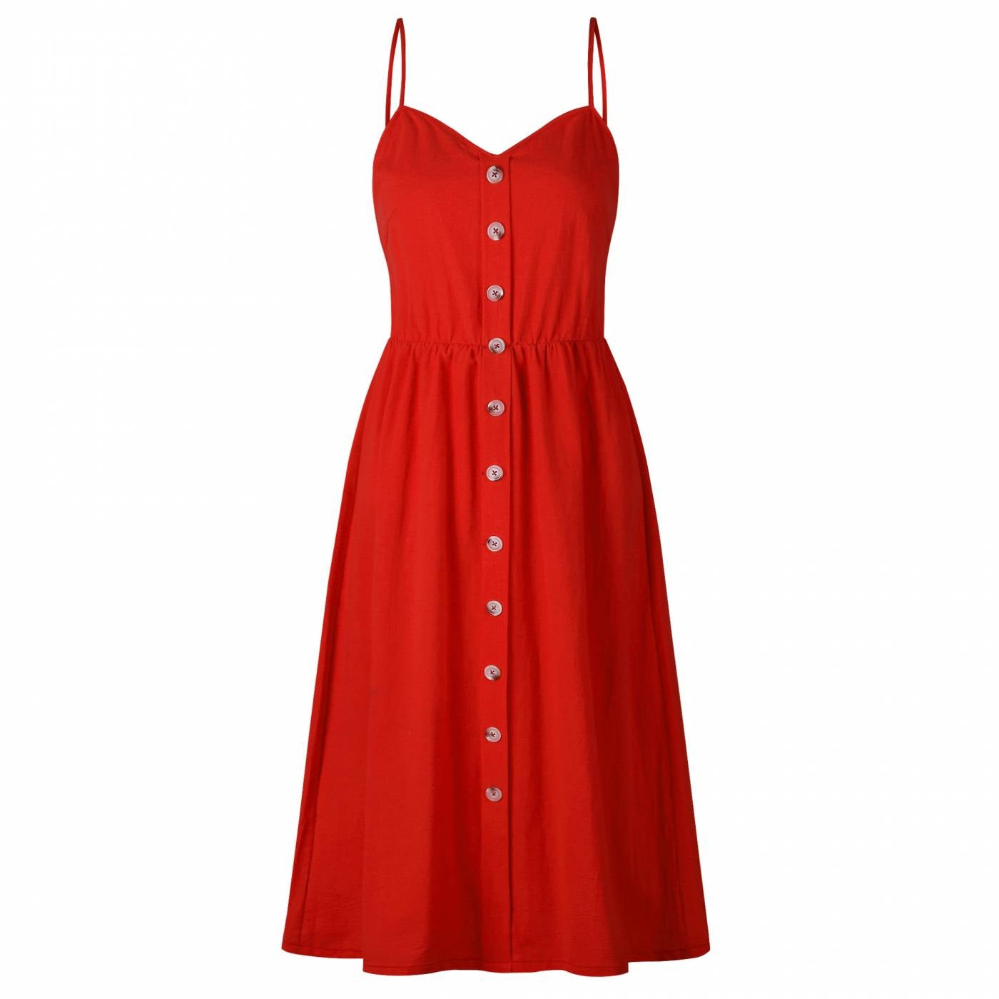 Vestido Modern Pin Up Midi Alça Fina