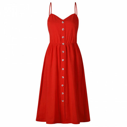 Vestido Modern Pin Up Midi Alça Fina